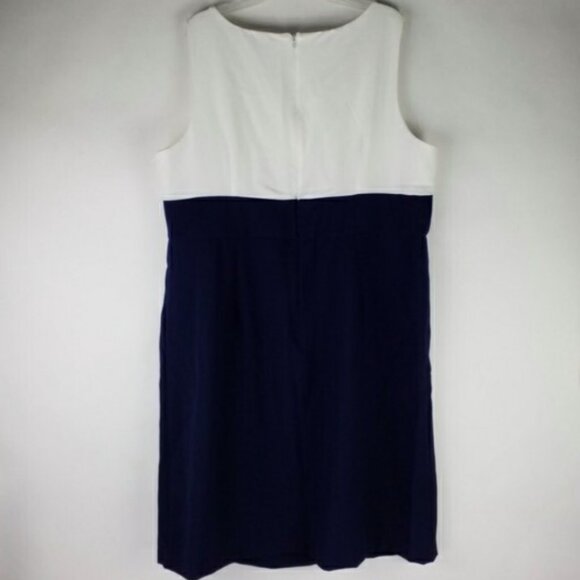 Studio One New York Blue White Colorblock Sleeveless Sheath Dress Women 20W NWOT - Picture 3 of 16